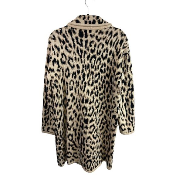J.Crew Leopard Print Double-Breasted Sweater Coat Women’s Wool Blend Knit Jacket - Picture 6 of 14